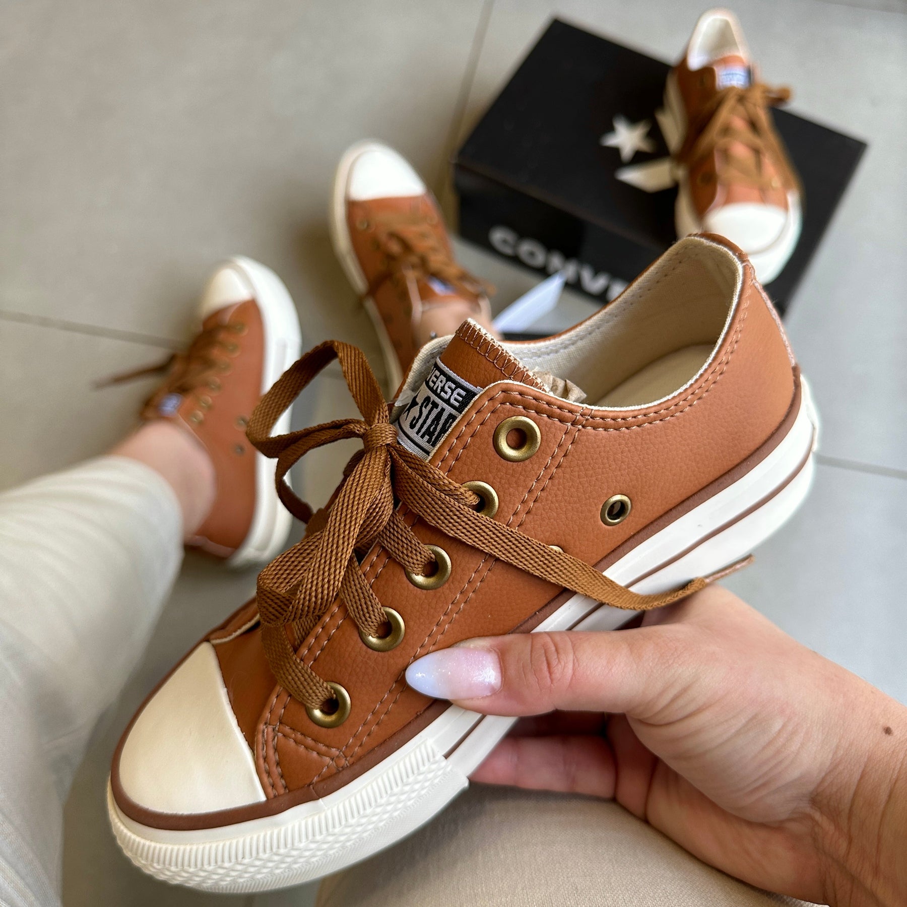 TĂȘnis All Star Caramelo Off White Premium