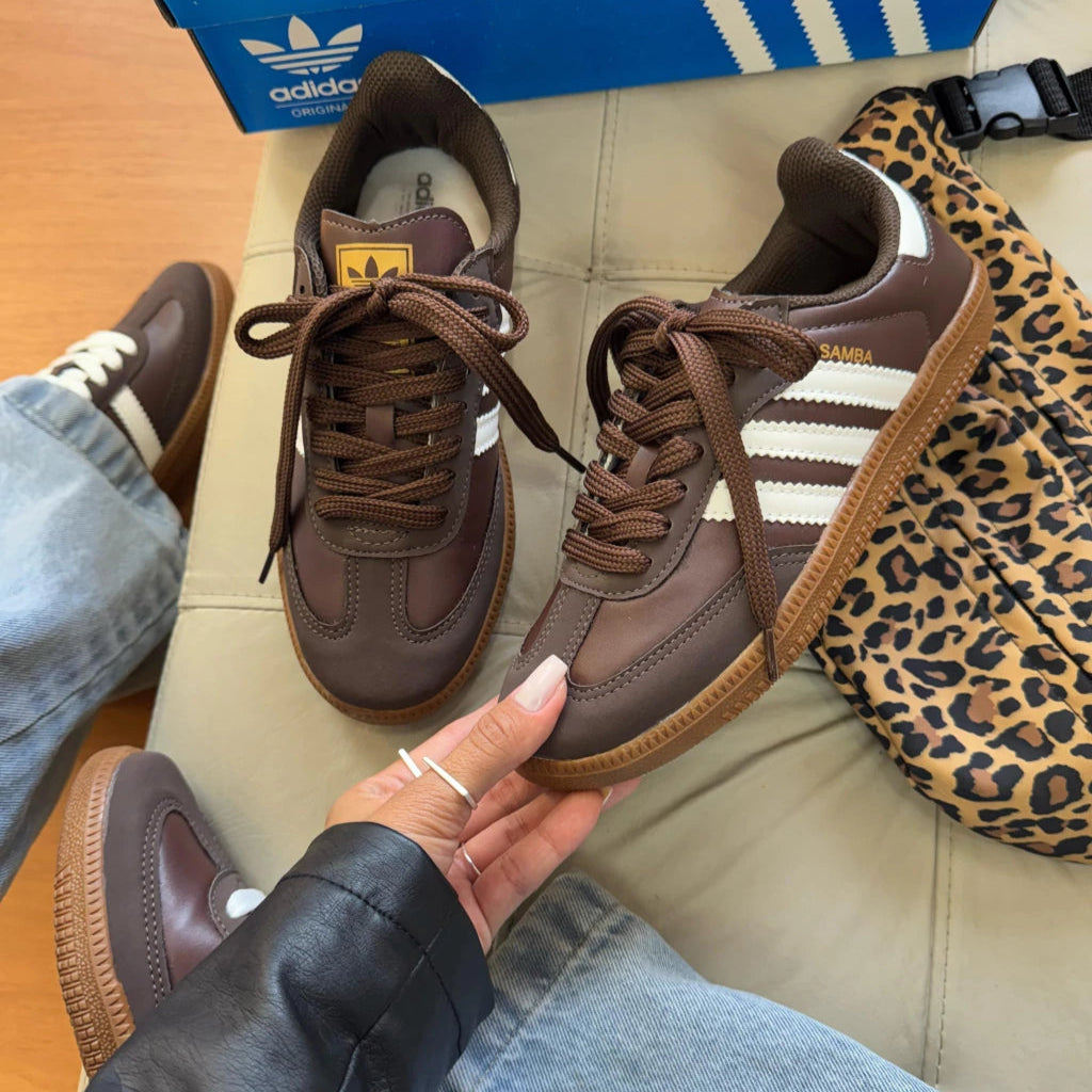 Tênis Adidas Samba Chocolate Couro Sintético Prime