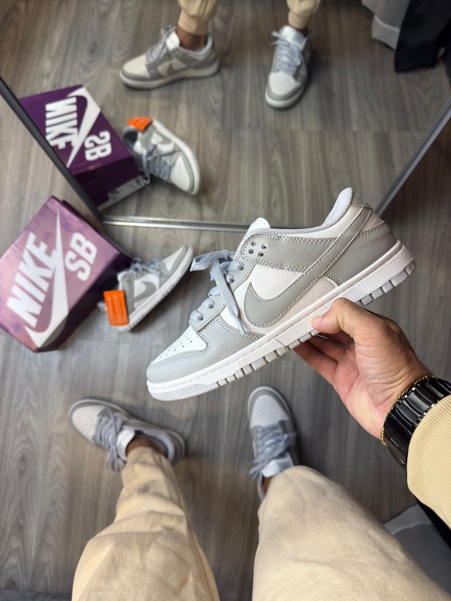 Tênis Nike Dunk SB Cinza Masculino Premium