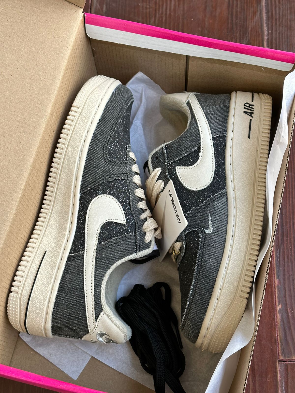 Tênis Nike Air Force 1 Jeans Preto Premium