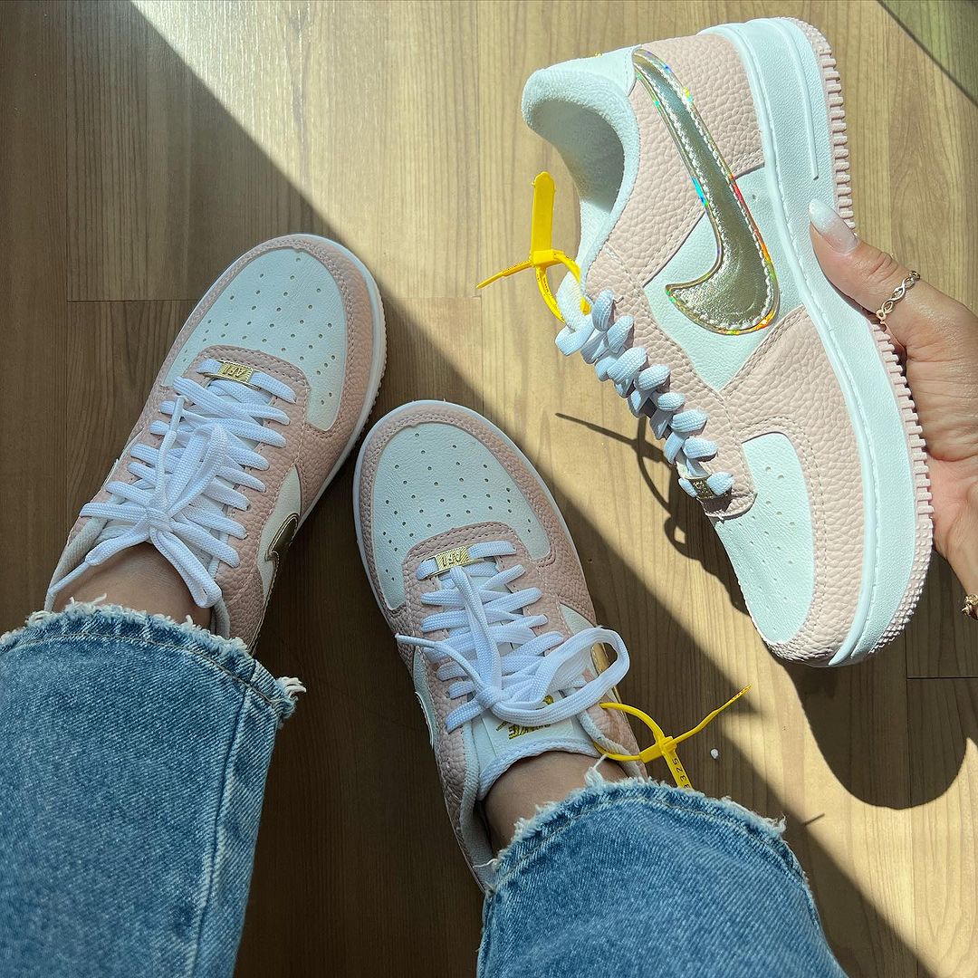 TĂȘnis Nike Air Force Rosa Ouro Premium