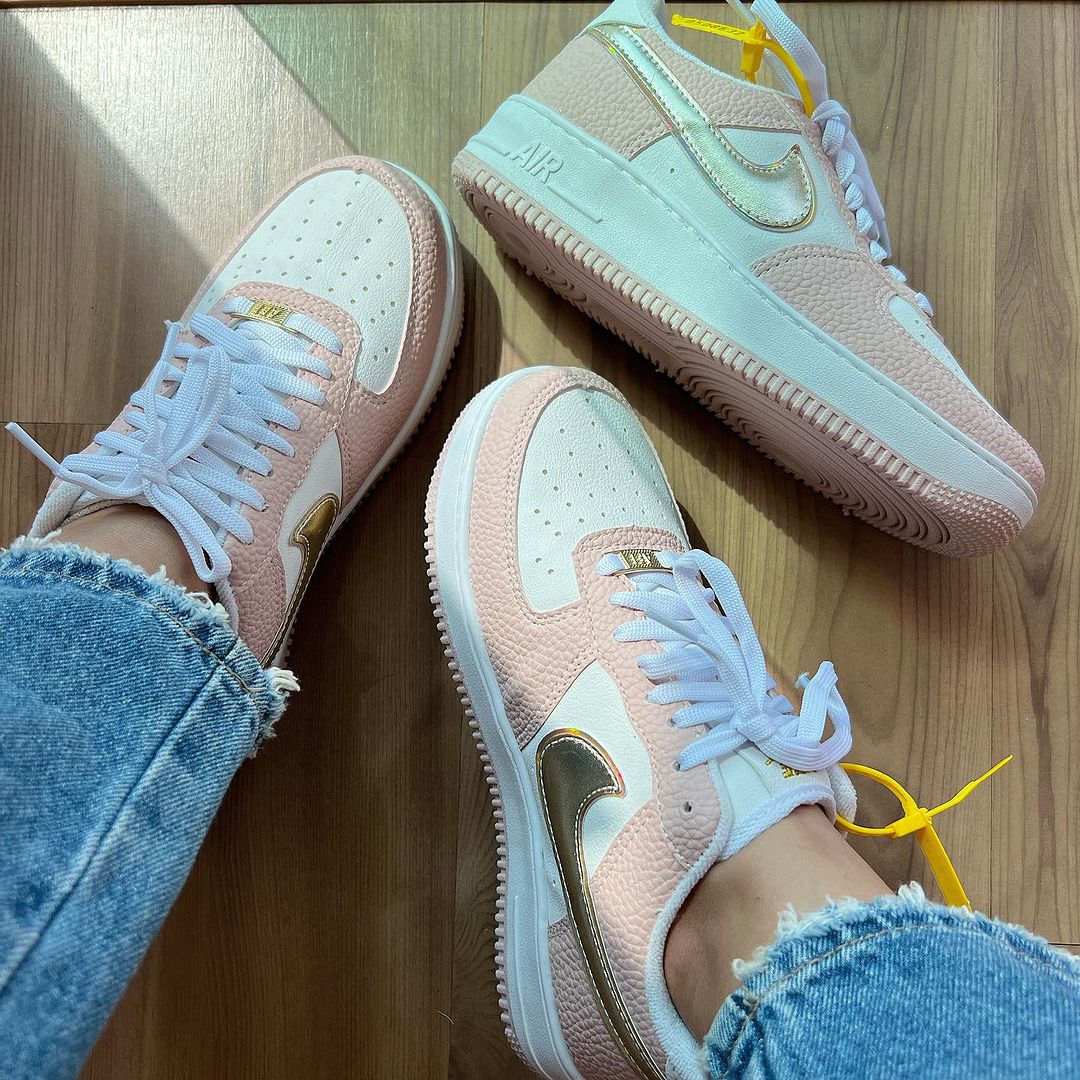 TĂȘnis Nike Air Force Rosa Ouro Premium