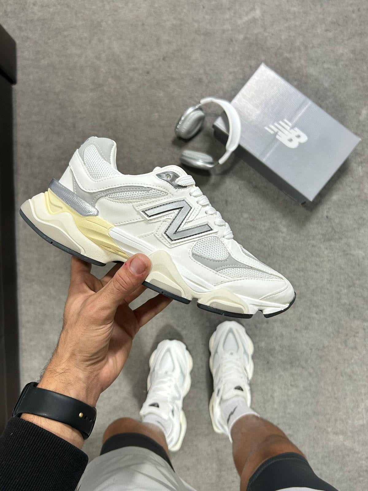 Tênis New Balance 9060 Sea Salt Branco Masculino Couro Legítimo