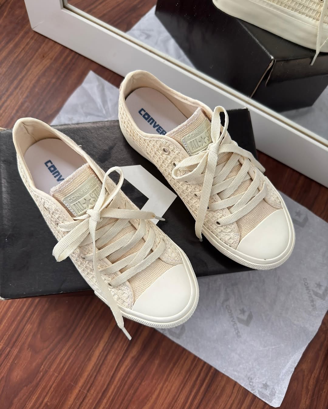 Tênis All Star Areia Renda Plataforma Premium