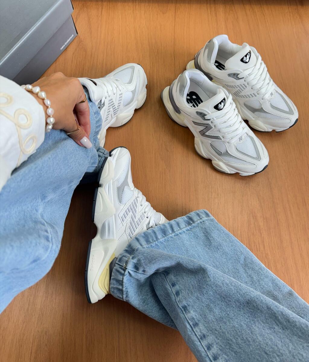 Tênis New Balance 9060 Sea Salt Branco Couro Legítimo