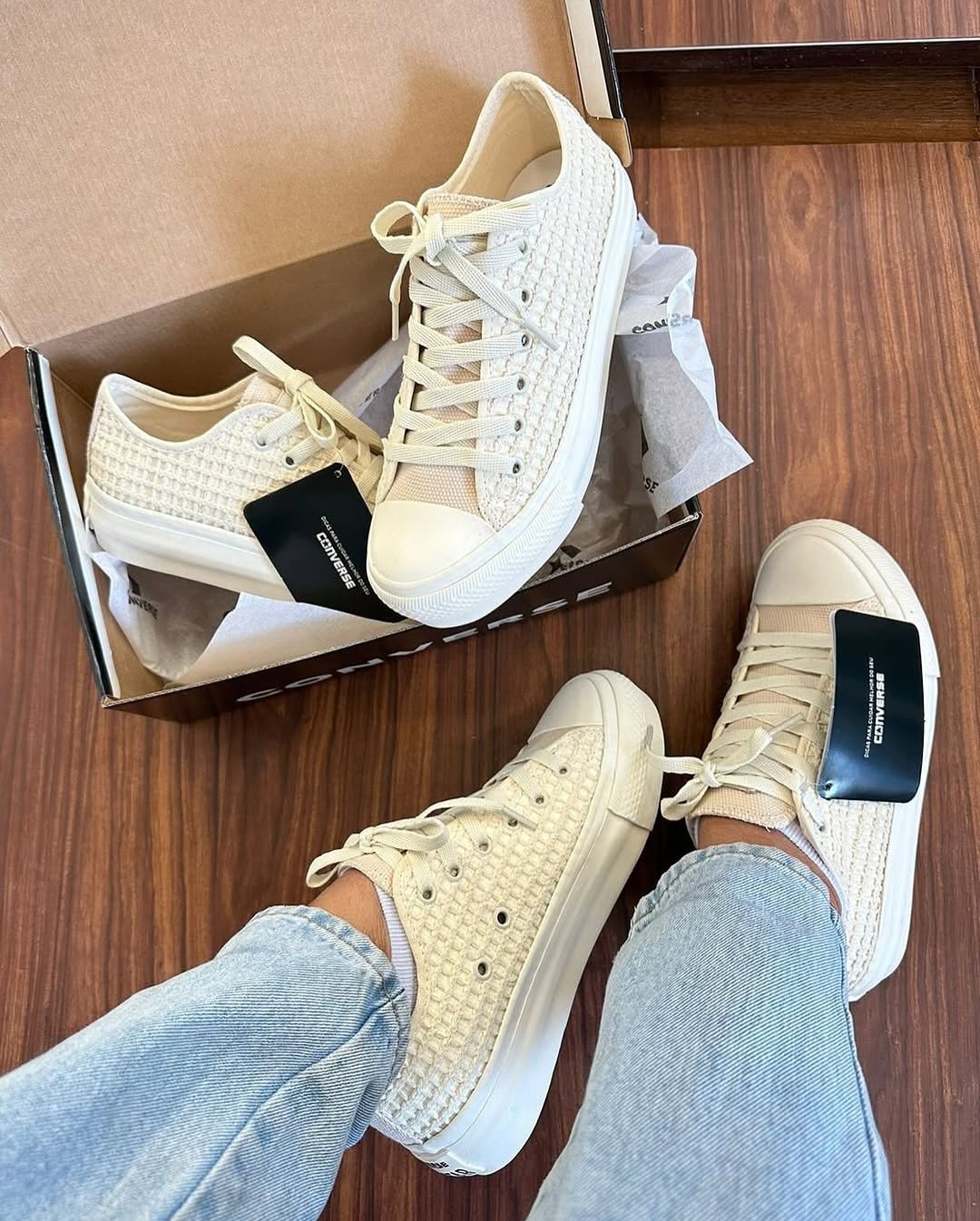 Tênis All Star Areia Renda Plataforma Premium