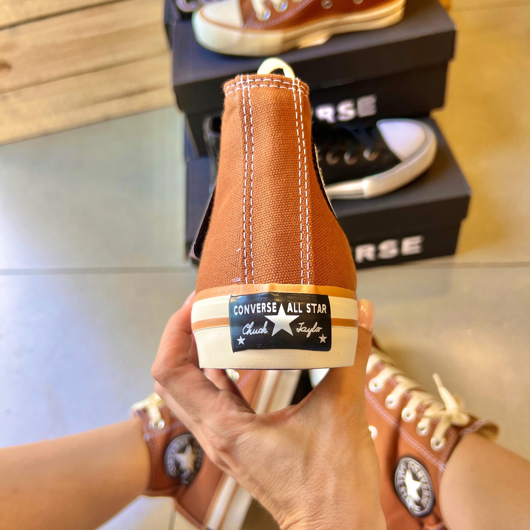 TĂȘnis All Star Cano Alto Caramelo Lona