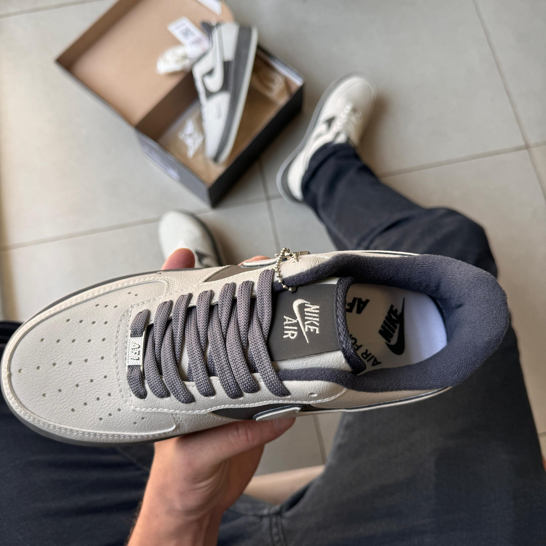 TĂȘnis Nike Air Force Nubuck Grafite Masculino