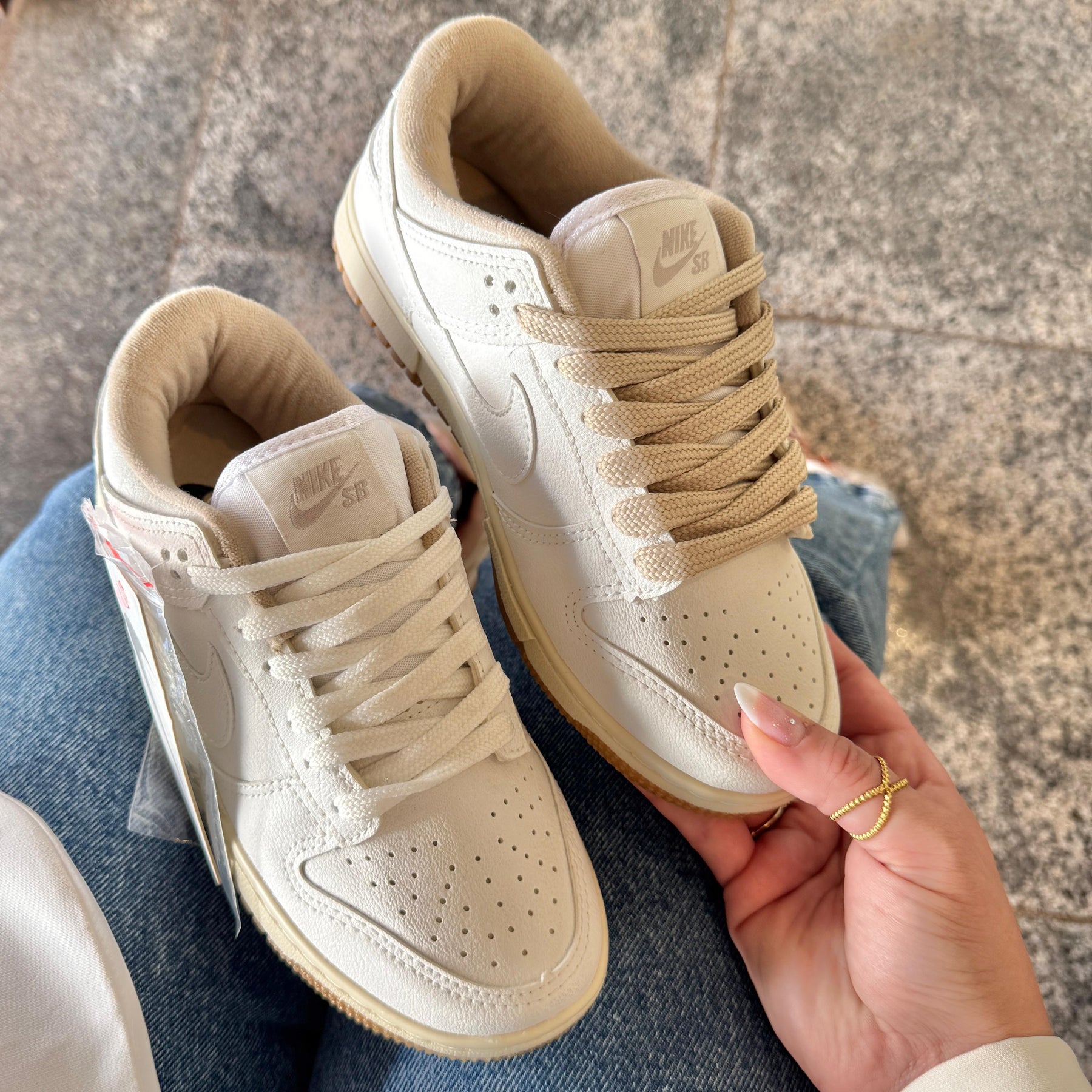 Tênis Nike Dunk Branco Bege Premium
