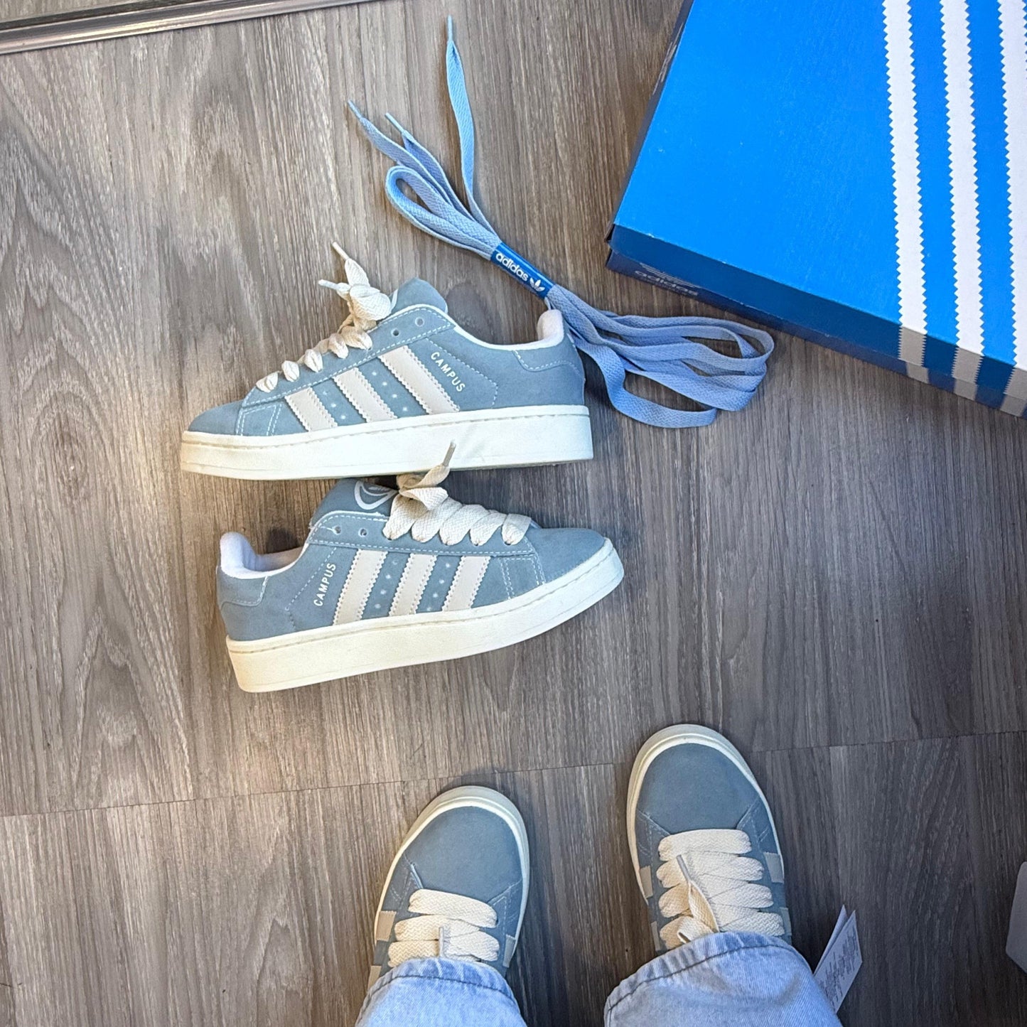 Tênis Adidas Campus Azul Bebê Premium