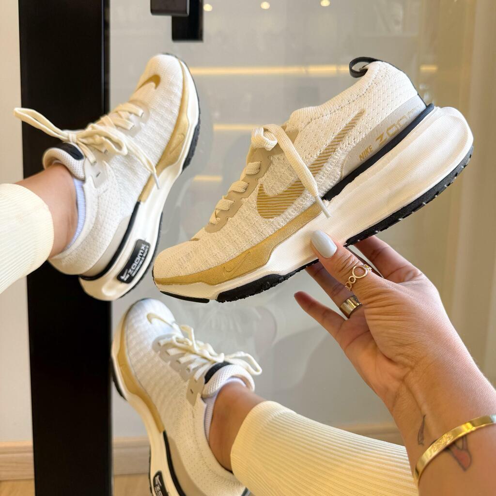Tênis Nike Zoom X Invincible 3 Off White Ouro Premium