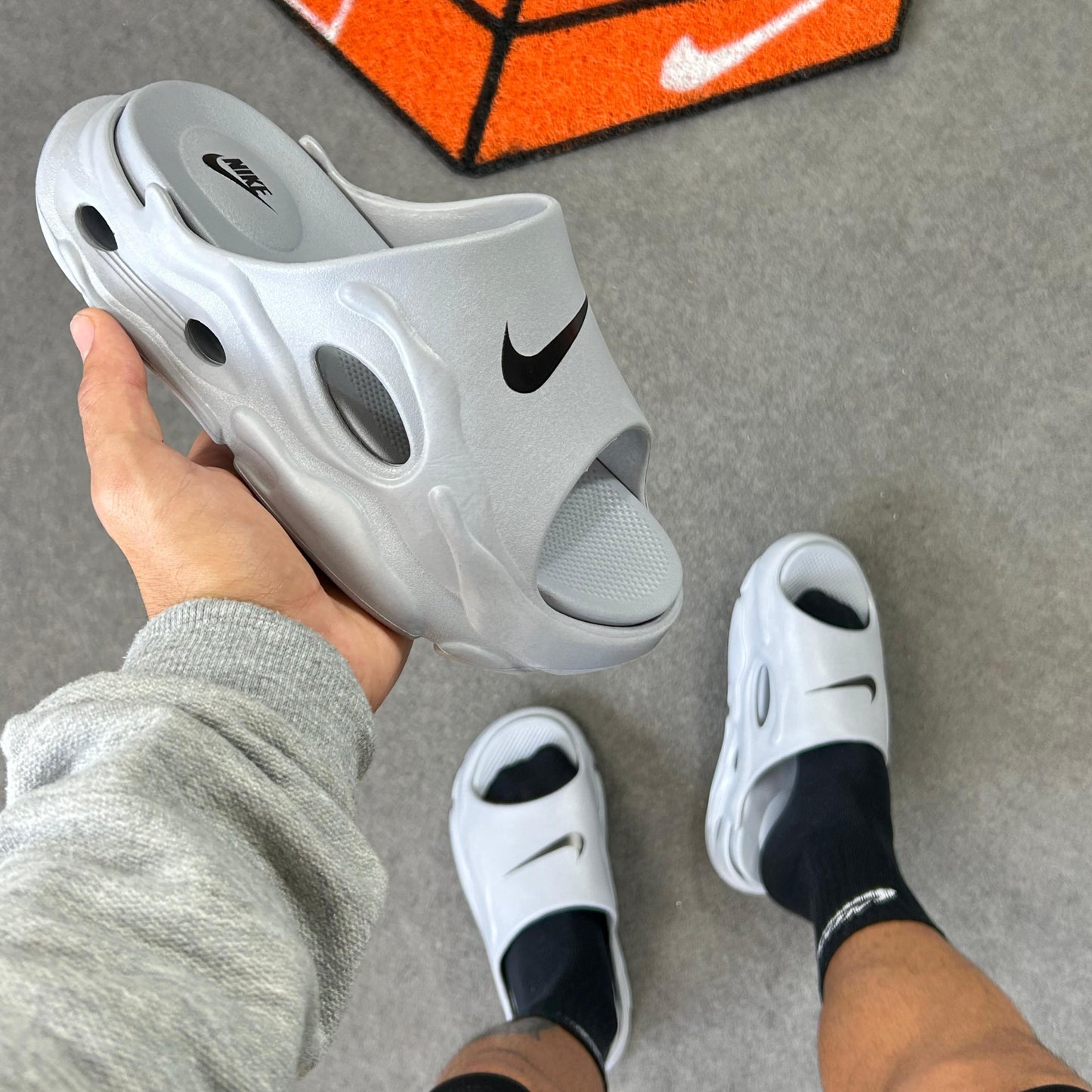 Chinelo Nike Slid Plataforma Cinza Premium
