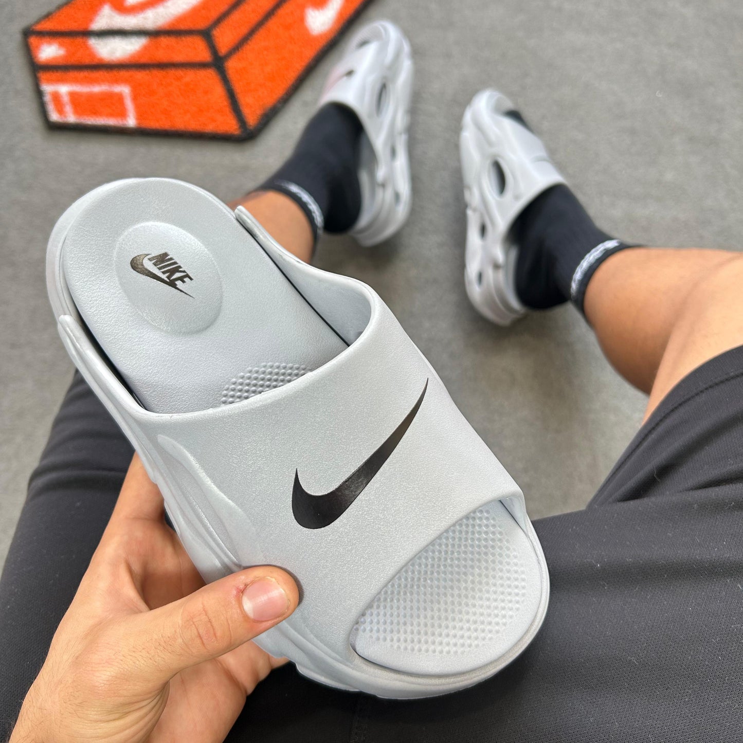 Chinelo Nike Slid Plataforma Cinza Premium