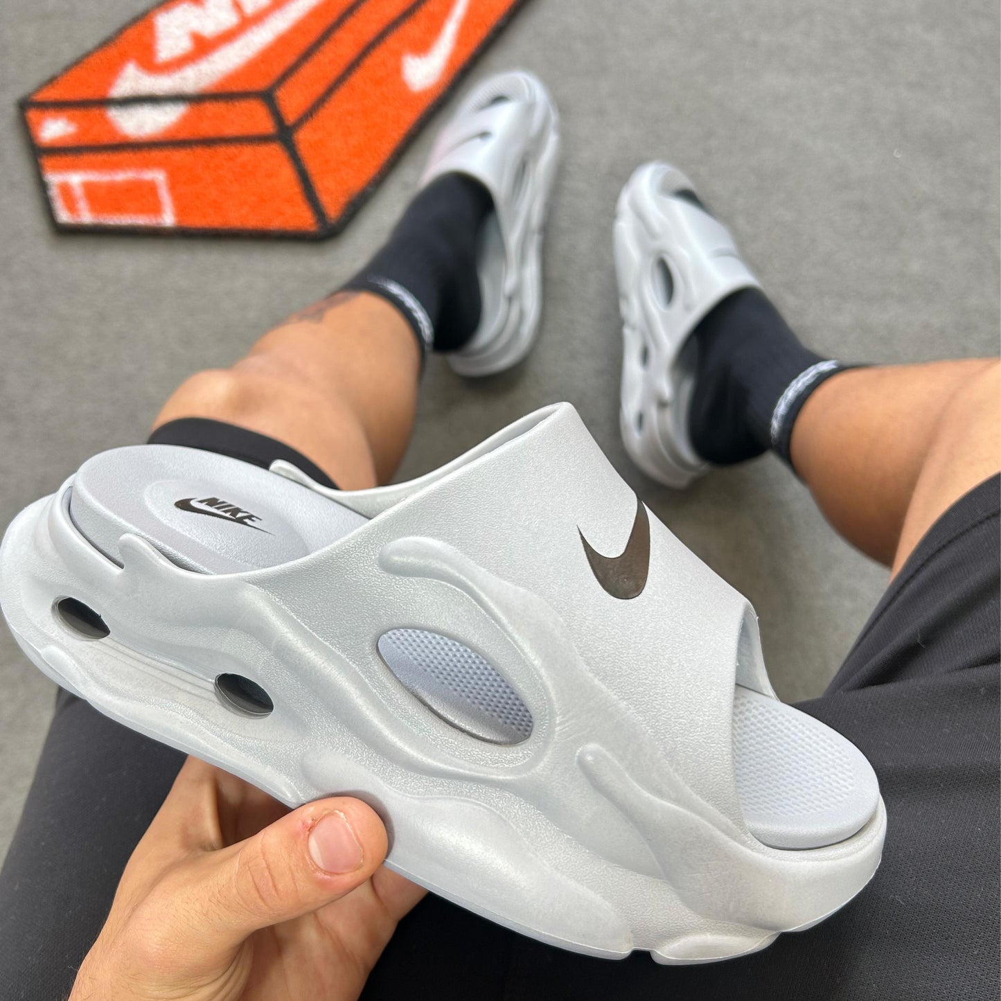 Chinelo Nike Slid Plataforma Cinza Premium