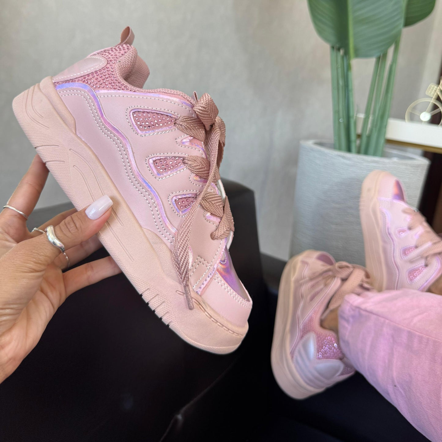 Tênis Adidas Oziris Pedraria Rosa Prime