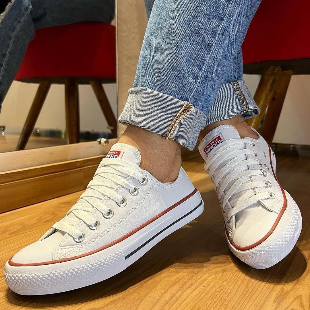 TĂȘnis All Star Courino Branco e Vermelho Premium
