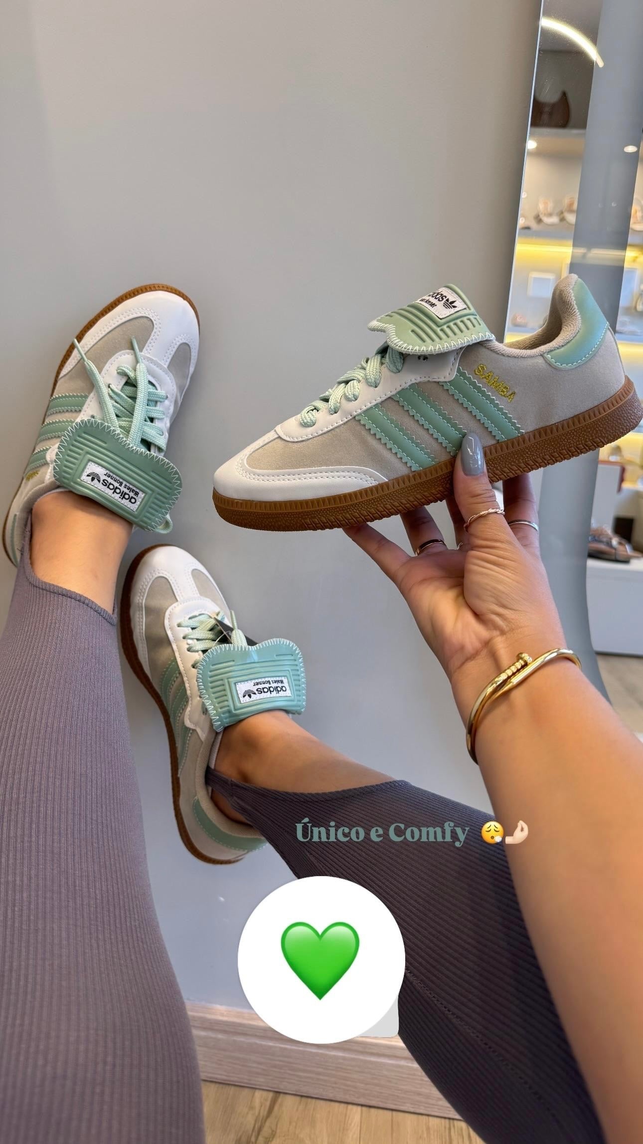 Tênis Adidas Samba Wales Bonner Menta
