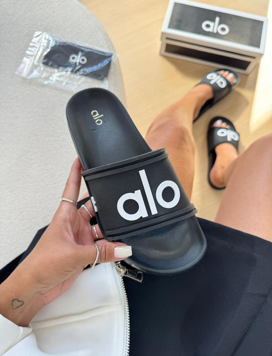 Chinelo Slide Alo Preto+ Tiara Premium