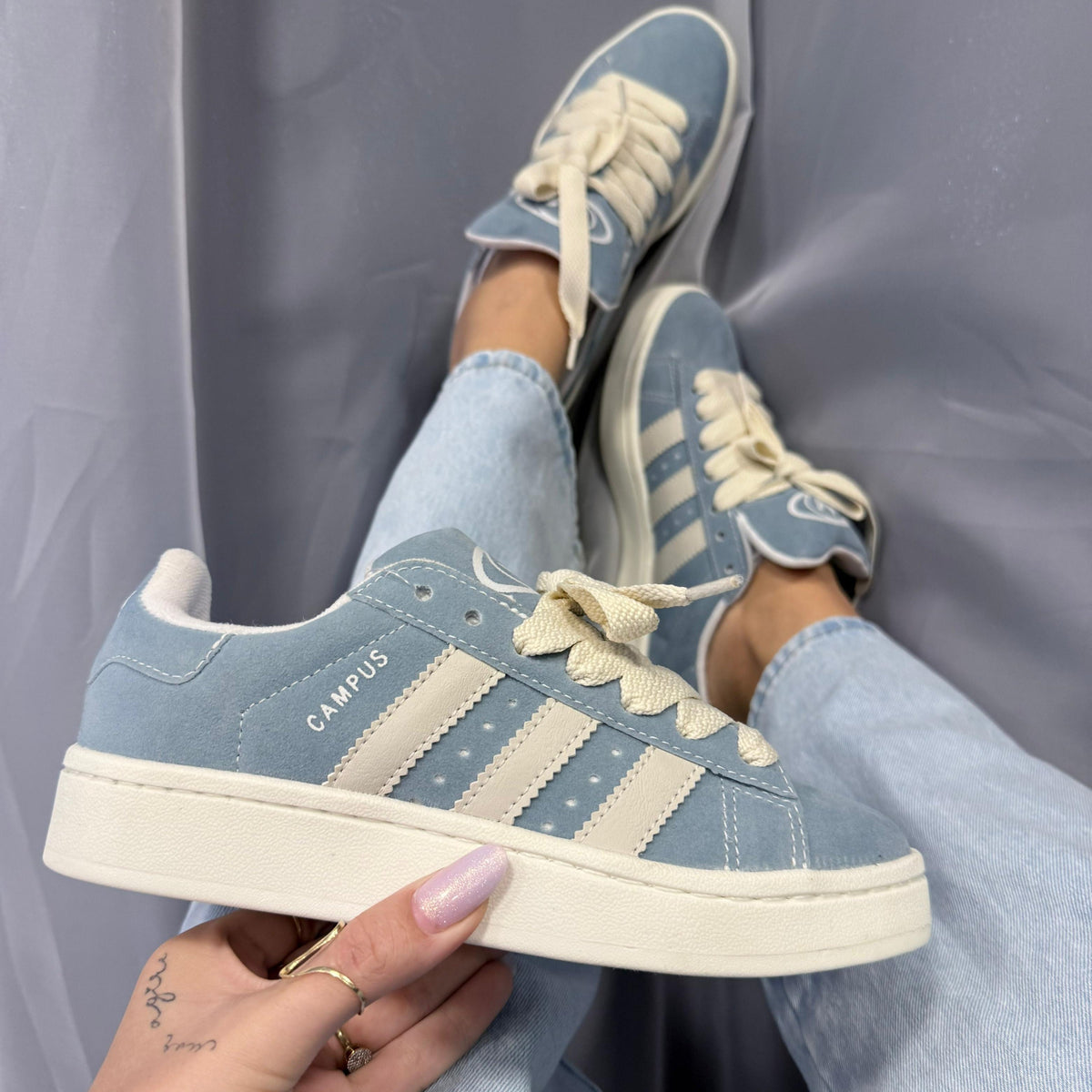 Tênis Adidas Campus Azul Bebê Premium