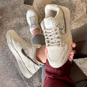 Tênis Nike Dunk Branco Prata Premium