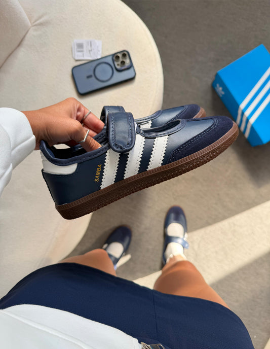 Sapatilha Adidas Samba Mary Jane Flat Marinho Premium