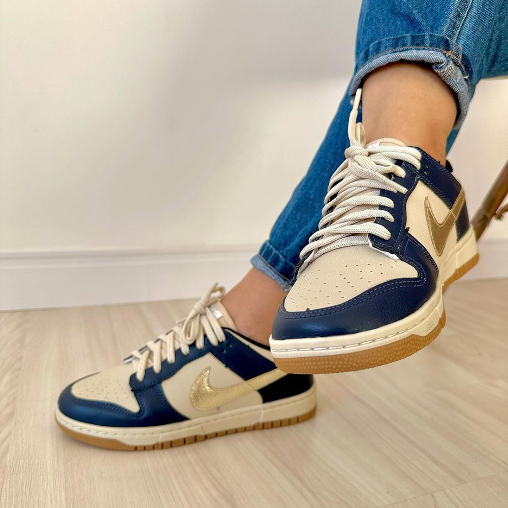Tênis Nike Dunk SB Azul Dourado Premium