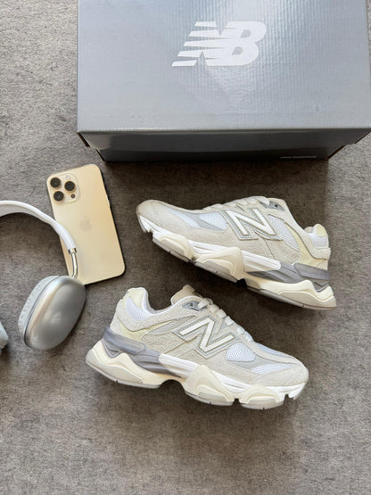 Tênis New Balance 9060 Sea Salt Cinza Prime Couro Legítimo