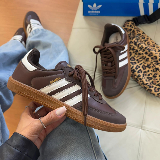 Tênis Adidas Samba Chocolate Couro Sintético Prime