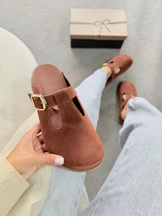 Sandália Clogs Marrom Luxo