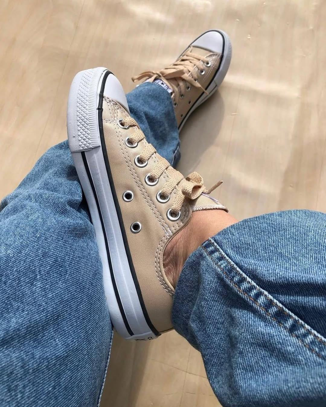 Tênis All Star Amêndoa Brilho Feminino Premium