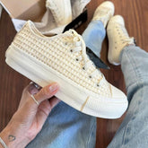 Tênis All Star Areia Renda Plataforma Premium