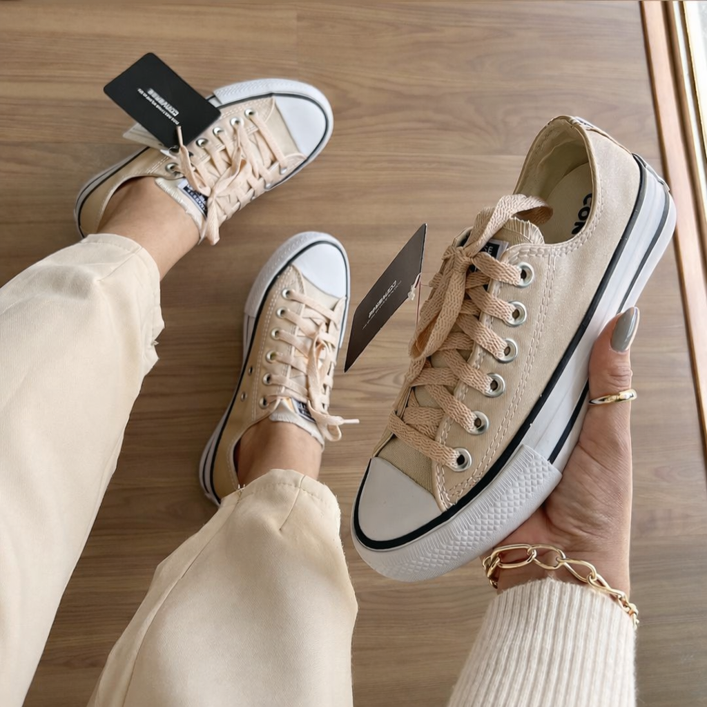 Tênis All Star Amêndoa Brilho Feminino Premium