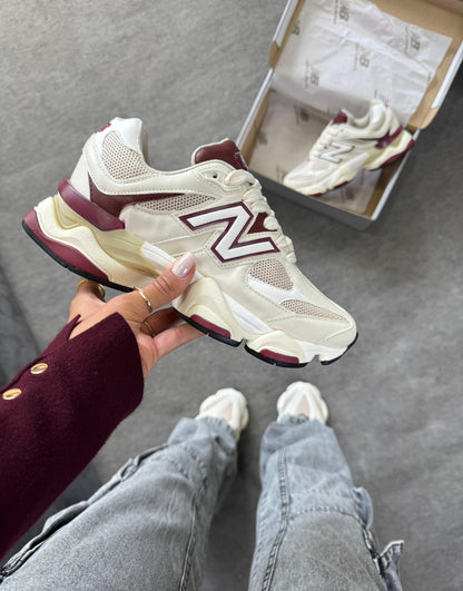 Tênis New Balance 9060 Sea Salt Vanilla Bordo Couro Legítimo