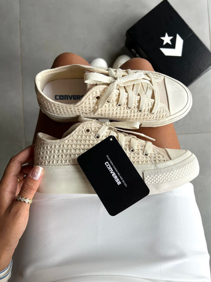 Tênis All Star Areia Renda Plataforma Premium