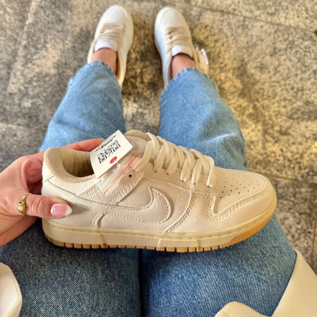 Tênis Nike Dunk Branco Bege Premium