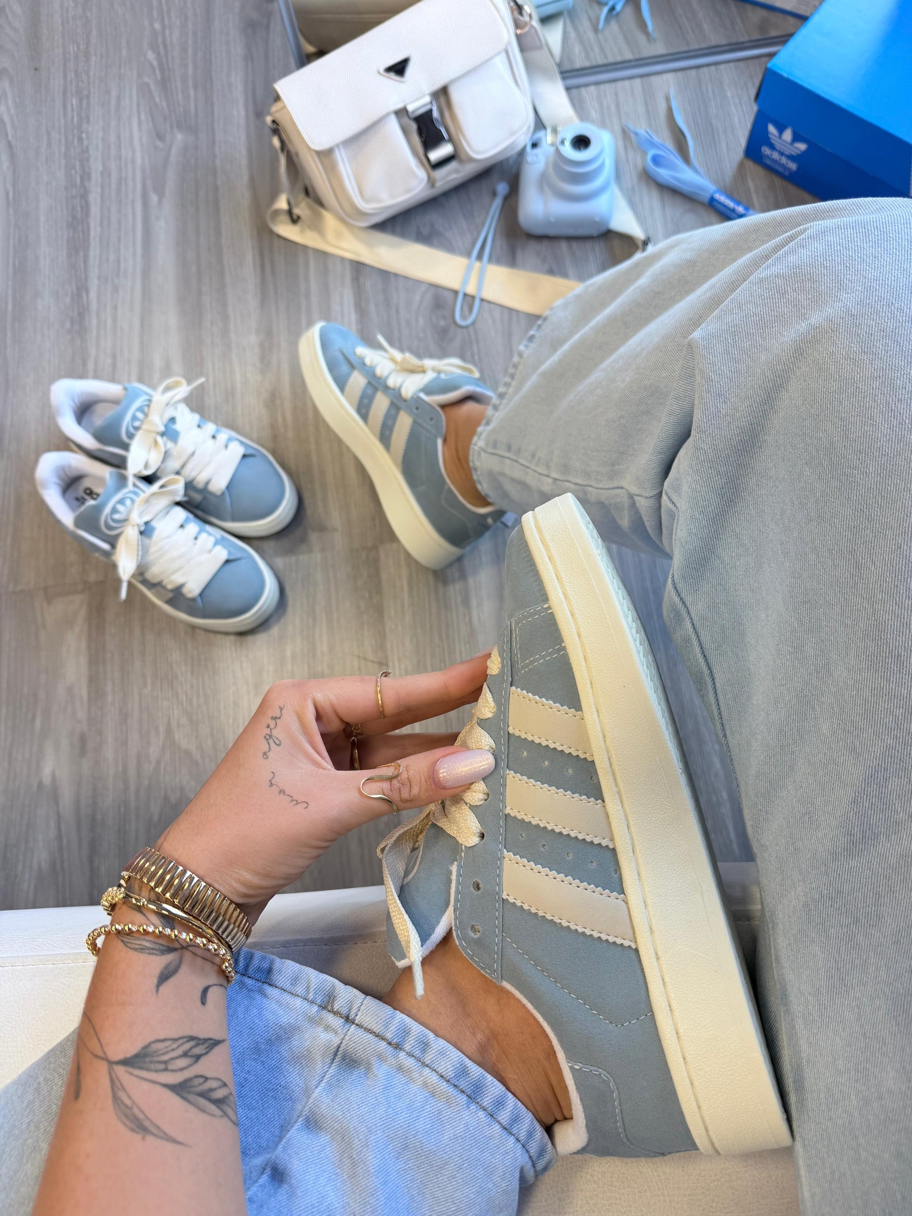 Tênis Adidas Campus Azul Bebê Premium