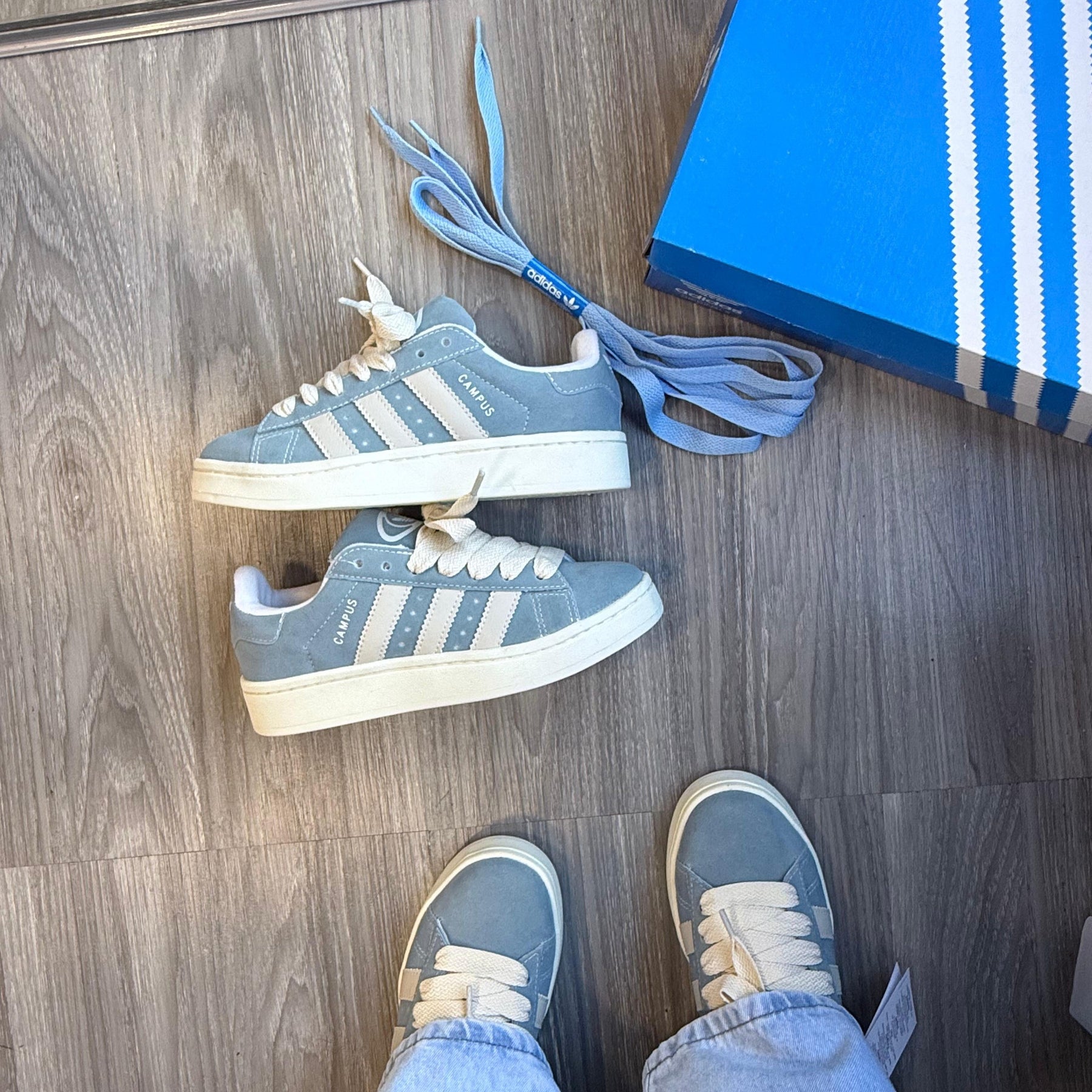 Tênis Adidas Campus Azul Bebê Premium
