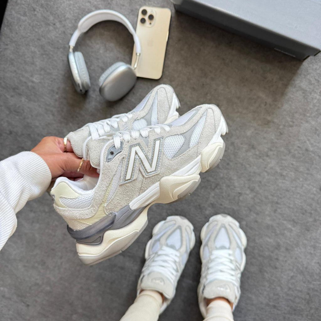 Tênis New Balance 9060 Sea Salt Cinza Prime Couro Legítimo