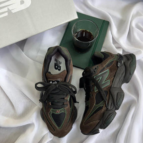 Tênis New Balance 9060 Sea Salt Marrom Militar Couro Legítimo