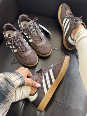 Tênis Adidas Samba OG Café Tricô em Couro Legítimo