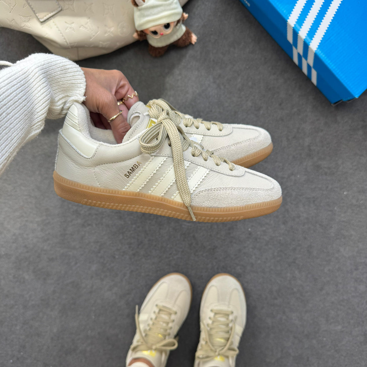 Tênis Adidas Samba OG Creme Prime em Couro Legítimo