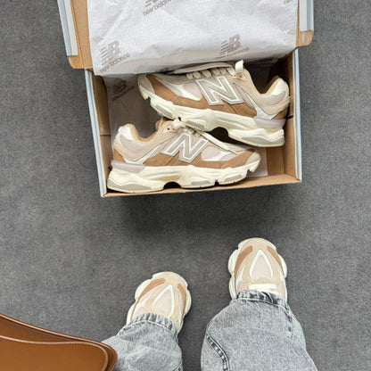 Tênis New Balance 9060 Sea Salt Cream Bege Couro Legítimo
