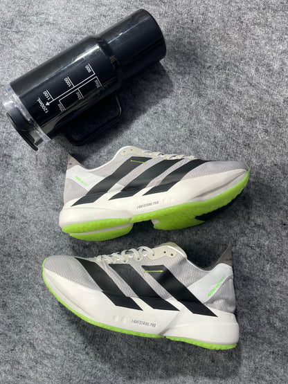 Tênis Adidas Adizero Adios Pro 4 Branco Preto e Verde Prime