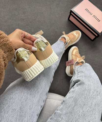 Tênis Quenz Miu Miu Bege Premium