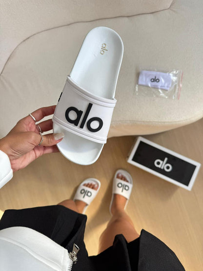 Chinelo  Slide Alo Branco + Tiara Premium
