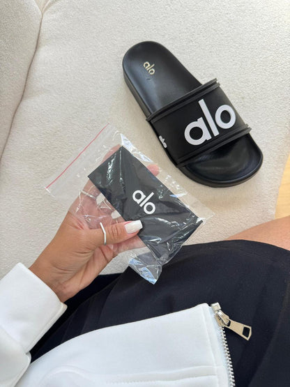 Chinelo Slide Alo Preto+ Tiara Premium