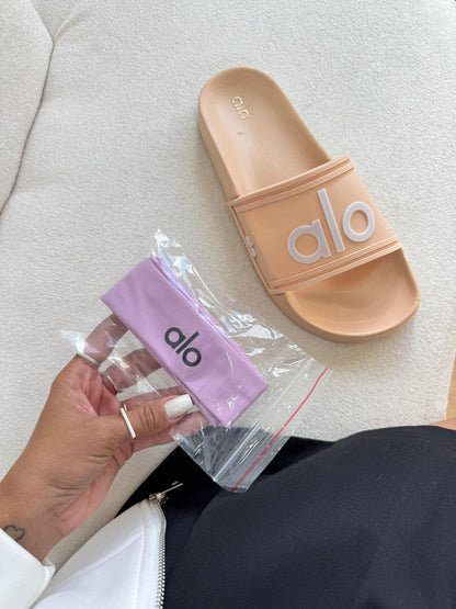 Chinelo Slide Alo Salmão + Tiara Premium