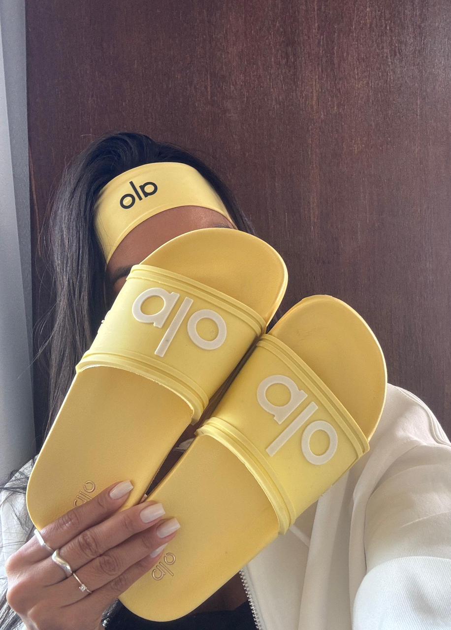 Chinelo Slide Alo Amarelo + Tiara Premium