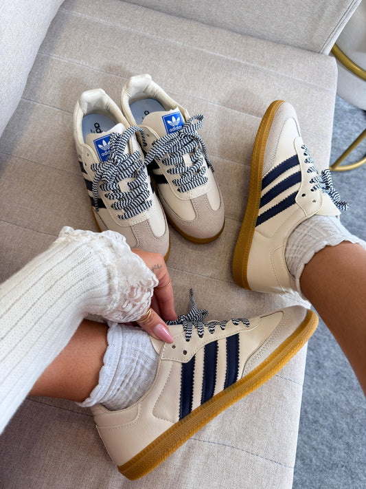 Tênis Adidas Samba OG Samba Bege e Marinho