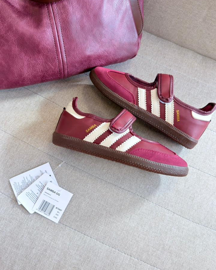 Sapatilha Adidas Samba Mary Jane Flat Bordô Premium